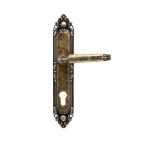 Liviera Door Handle with Plate Brass